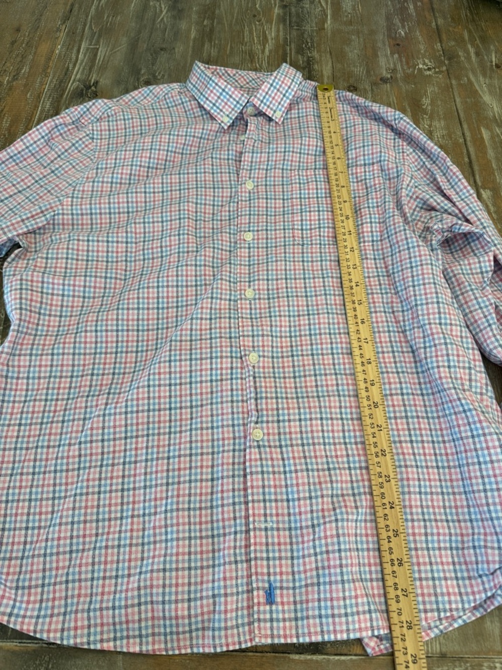johnnie-O Pink and Blue Plaid Button-Down Shirt